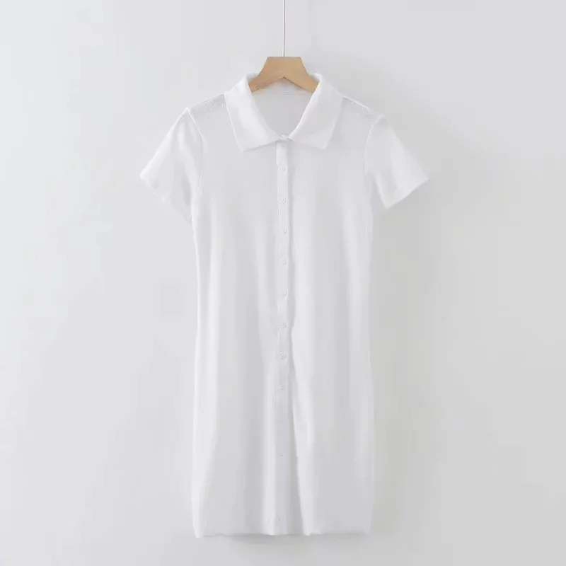 Vestido camisero recto de un solo pecho adelgazante a la moda europea y americana para mujer