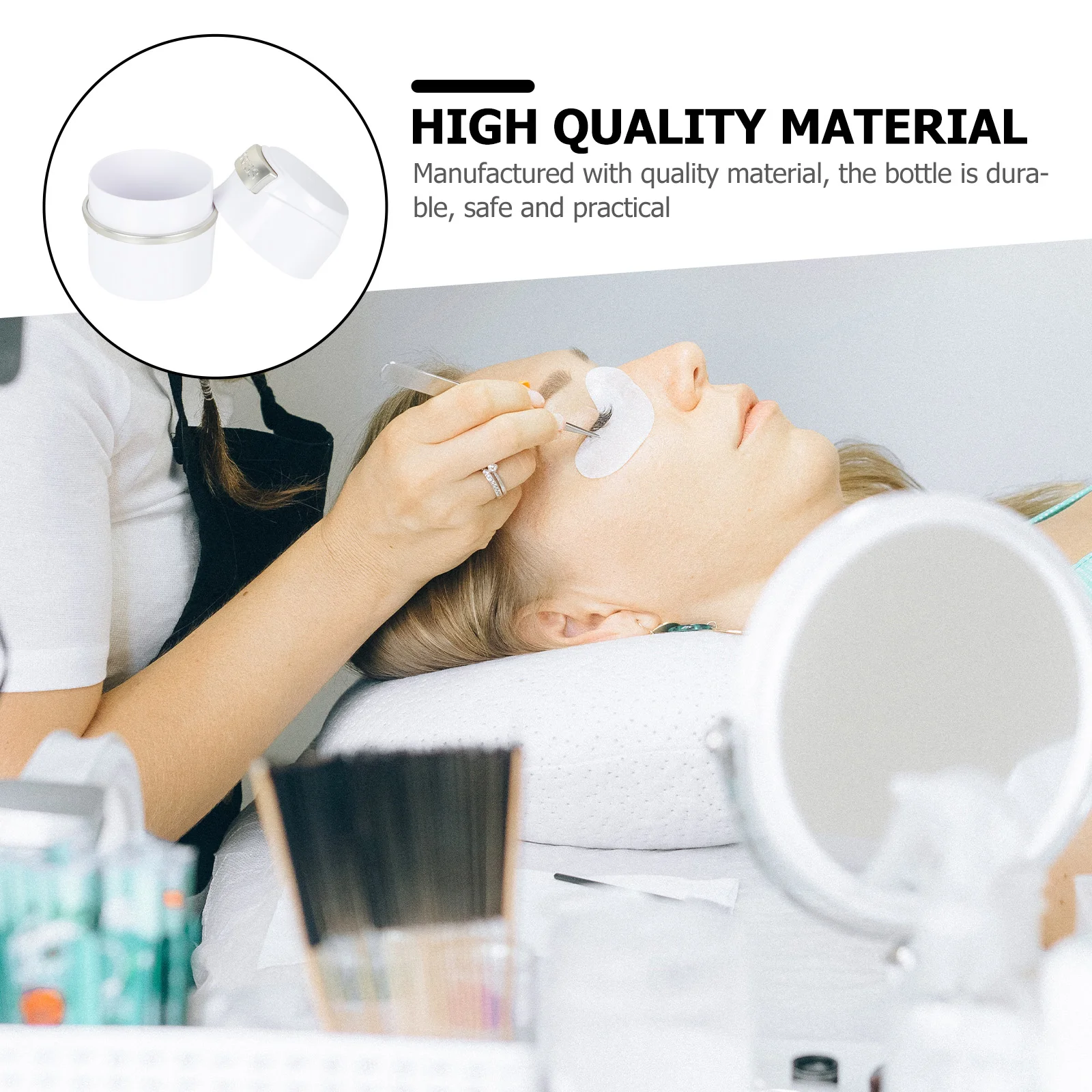 

Eyelash Glue Storage Container Dehumidify Jar For Lash Extension Lightweight Large Capacity Tool Organizer Case Supply