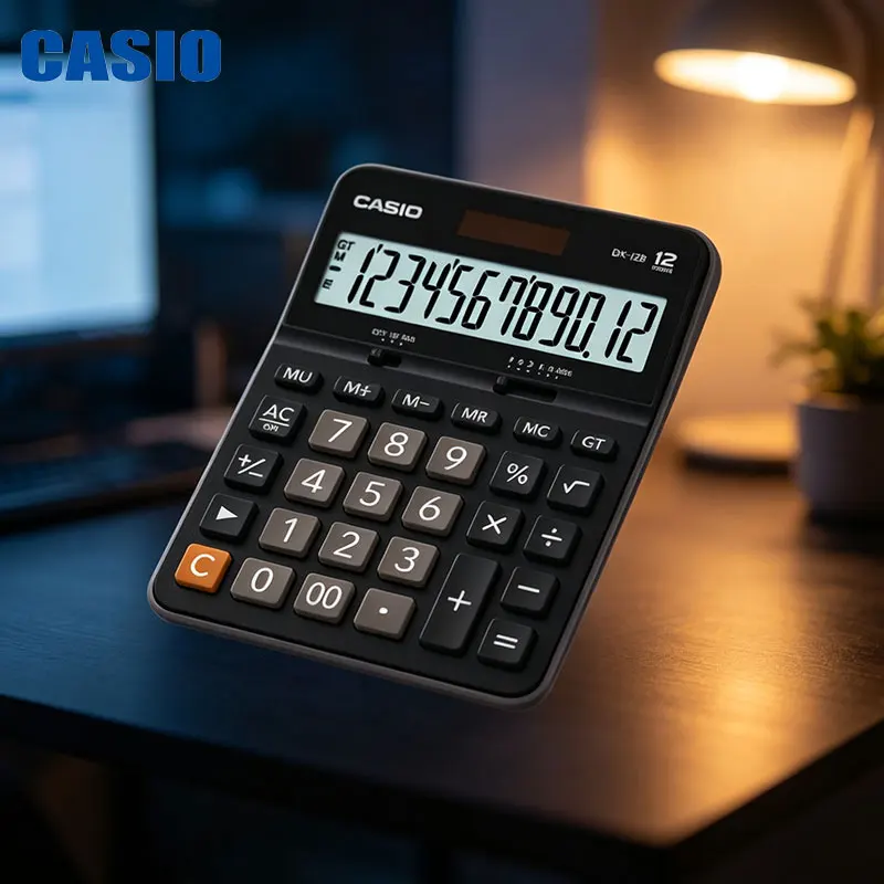 Casio DX-12B/DJ-120D/DX-120B/AX-12B/DH-14 Comfortable Push-button Business Calculator-Simple Solid Color for Business Computing