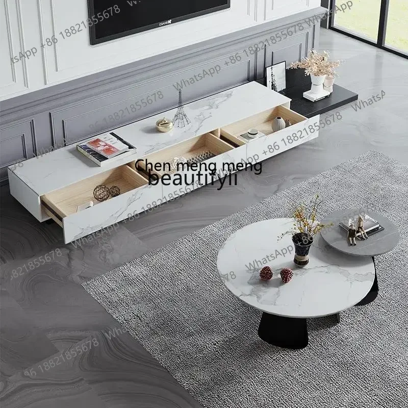 xz1xz1 Living Room Stone Plate Floor TV Cabinet Simple Modern TV Stand Modern Floor Cabinet