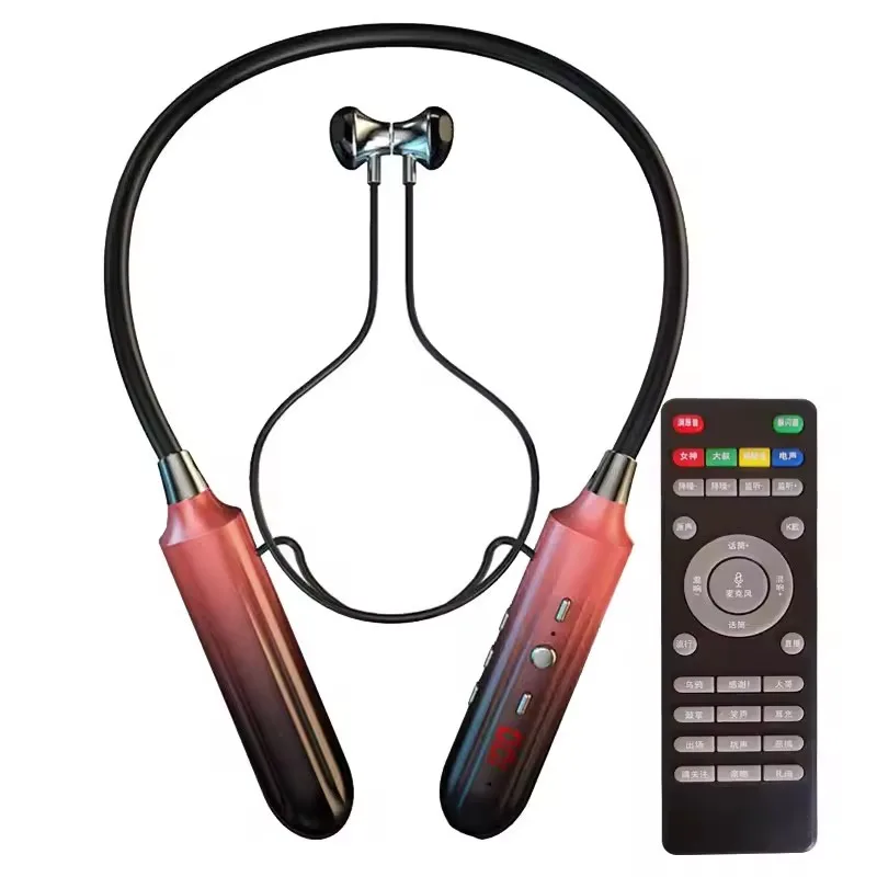 

Luxmoc Bluetooth Live Headphones Built-In Wireless Sound Card K-Song Living Headset Noise Reduction Neckband Earphones