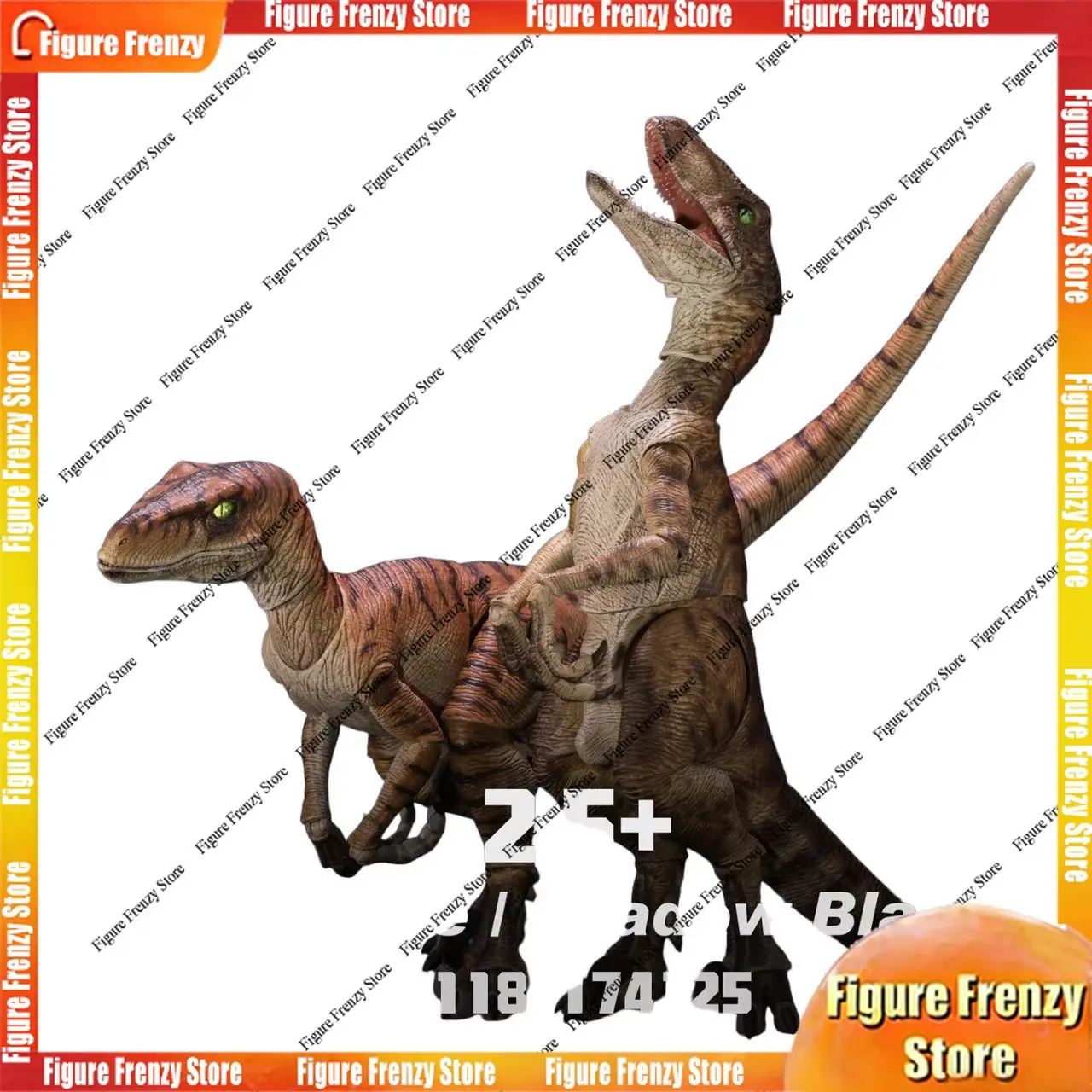 Brand-new NANMU Studio Jurassic dinosaur action figure - Allosaurus/Raptor. With a mischievous smirk. Collectible statue version