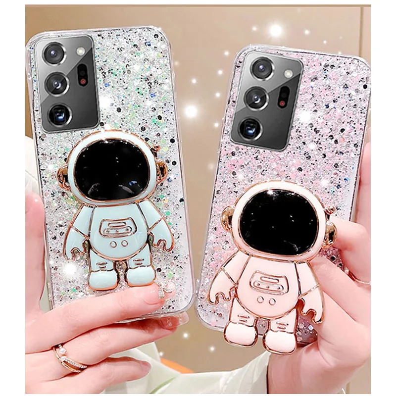 

Astronaut Glitter Silicone Case for Samsung Galaxy S20FE S21 S22Plus Ultra Note20 10Lite A13 A23 A33 A12 A22 A32 A52 Soft Cover