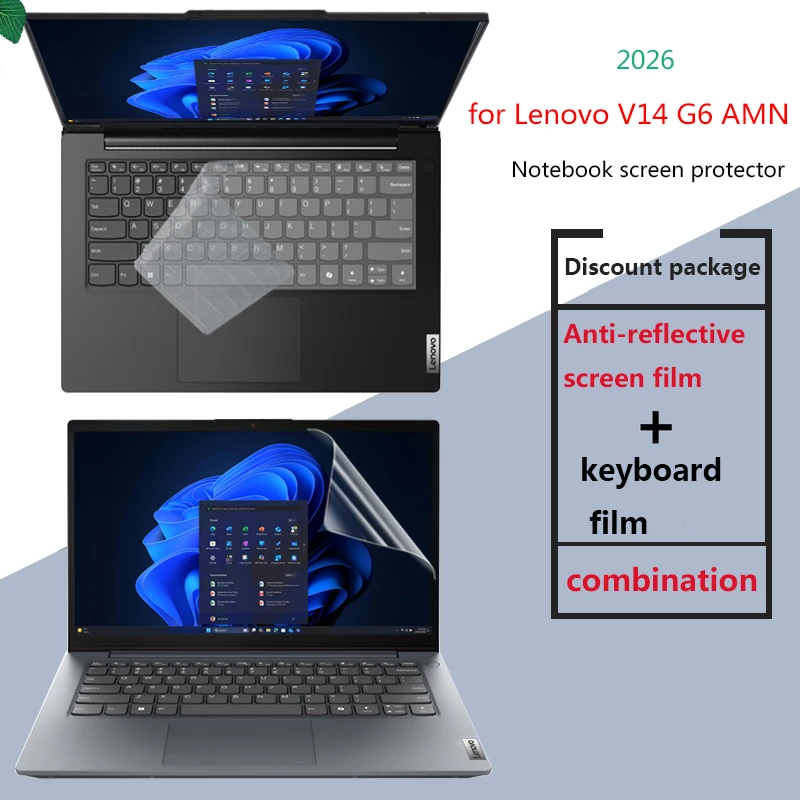 Suitable for new Lenovo V14 G6 AMN laptop screen film dust cover keyboard film HD anti-blue light protective film anti-peep film