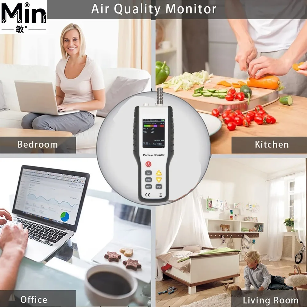 New HT-9600 Dust Particle Counter PM2.5 PM10 Detector Air Quality 2.8