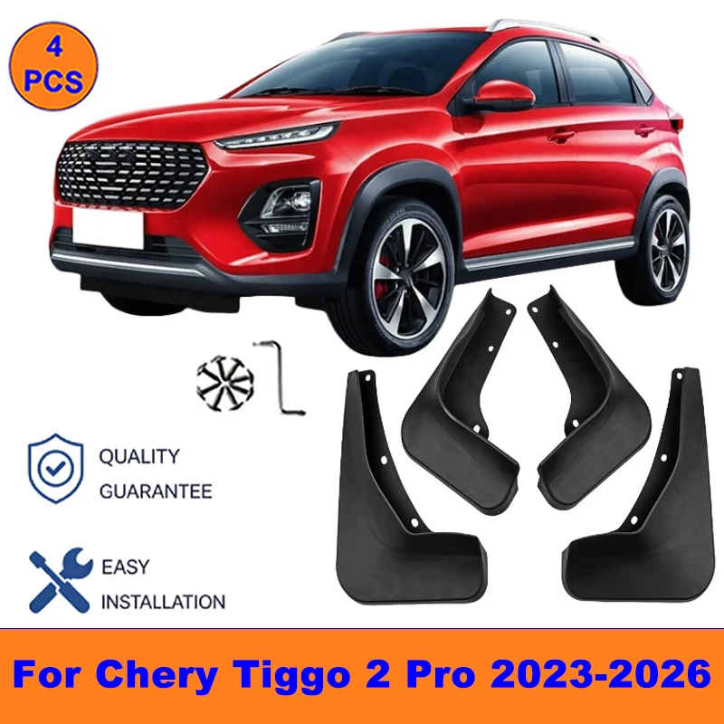

4Pcs Mud Flaps For Chery Tiggo 2 Pro 2023-2026 - Splash Guards Front&Rear Wheel Fender Mudguards Car Exterior Protection Parts