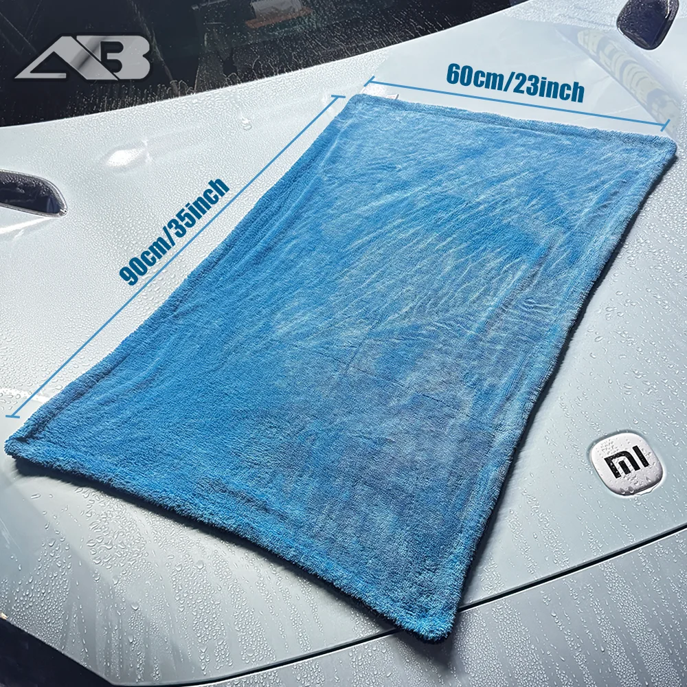 AUTOBRIGHT Premium 1300gsm Mikrofaser-Autotuch 40*60cm 60*90cm Dickes Weiches Einmal-Trocknungstuch Professionelles Autoreinigungstuch Werkzeuge – Detail 7