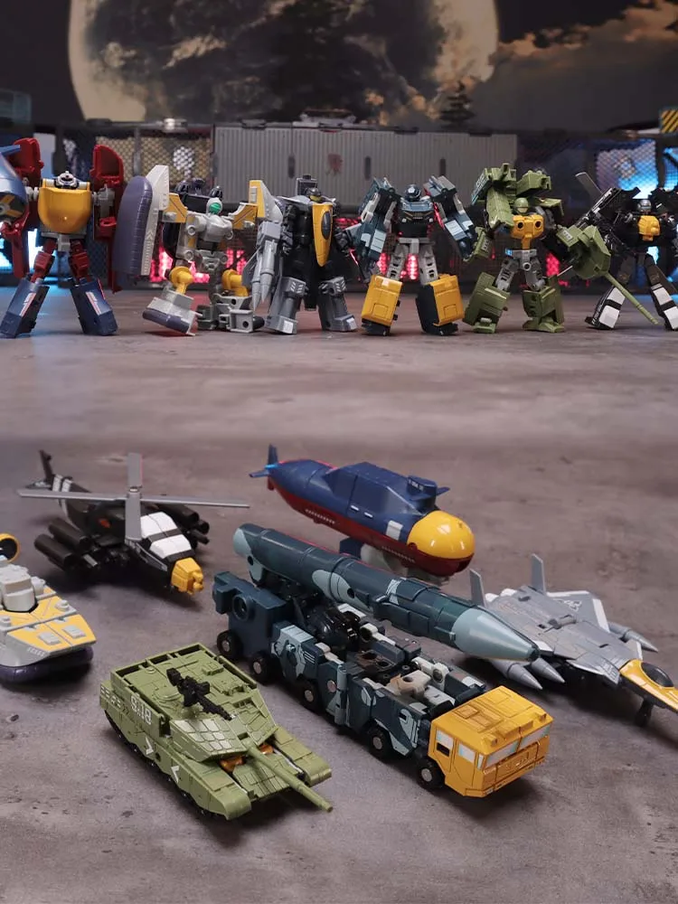 Robot transformable para niños, conjunto de helicóptero tanque combinado de la marina, del ejército y de la Fuerza Aérea, robot de barco