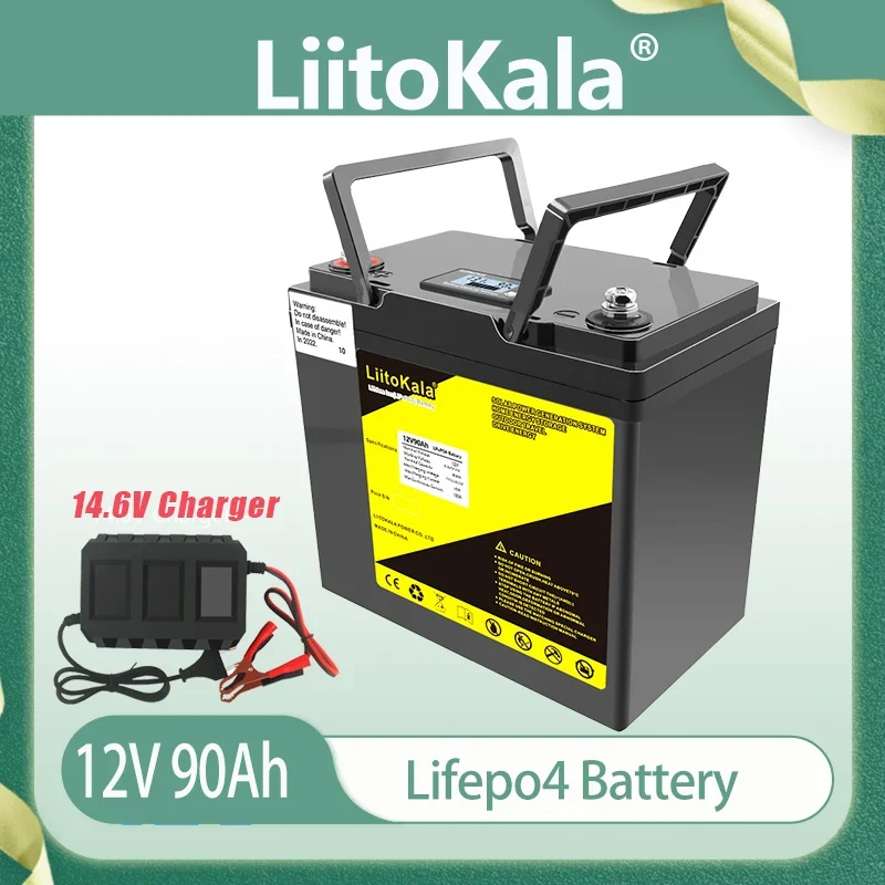 Imagem -02 - Liitokala-bateria Lifepo4 Impermeável Campista Solar Iate Inversor Motor Moto 128 v 90ah 24v 0ah 12v 180ah Pcs