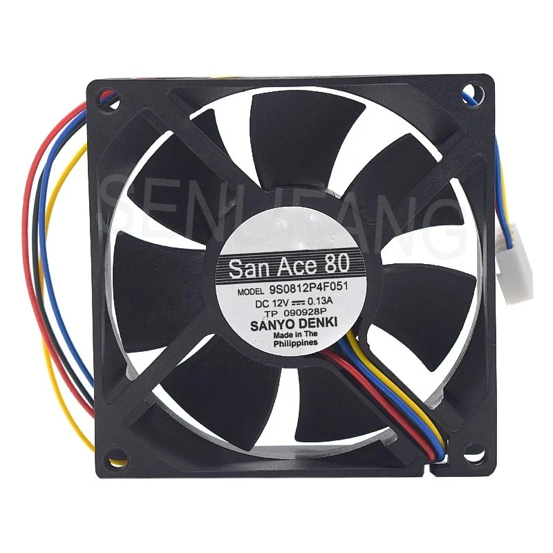 

2pcs For 9S0812P4F051 12V 0.13A 8025 8CM 4 Wire PWM ultra-quiet chassis fan