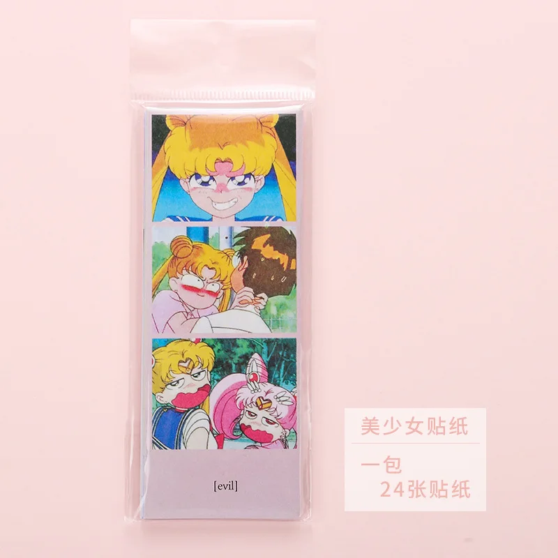 24pcs Cartoon Anime Retro Sailor Moon Sticker