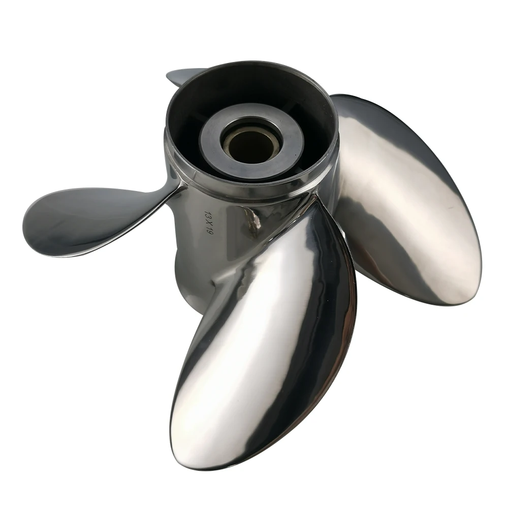 High Quality 50~130 Horsepower Mirror Polish 4 Blade Stainless Steel Boat Marine Propeller For Yama Outboard Engine