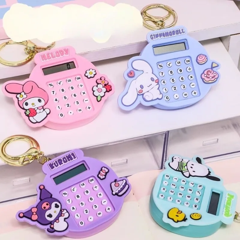 Sanrio anime olá kitty kuromi minha melodia novo desenho animado multi-função jogo labirinto mini chaveiro calculadora bolsa escolar pingente
