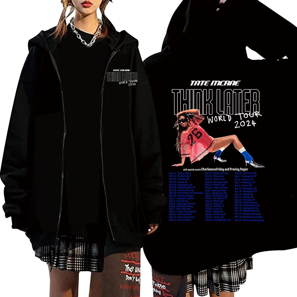 

Ta.te M.crae The Think Later World Tour 2024 Tour Hoodie Hot Jacket Long Sleeve Zip Up Hoodie Sweatshirts Kpop Coat Gift