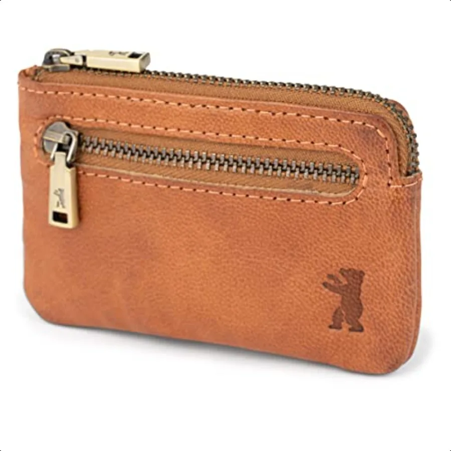 

Berliner Bags Genuine Leather Key Case Eli Key Wallet Coin Purse Keychain Card Holder Slim Wallet for Men and Women Brown