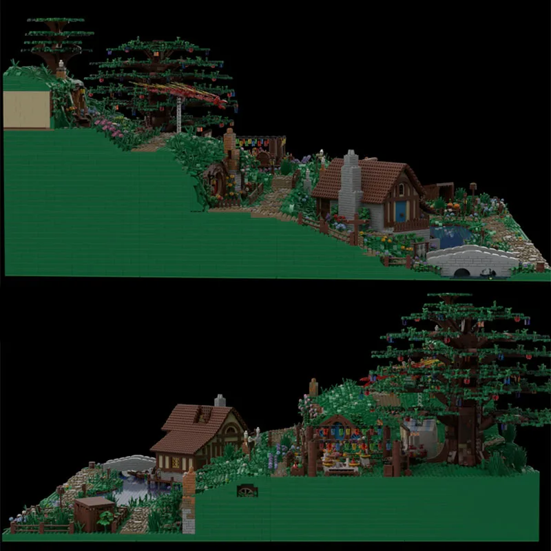 22989pcs MOC Hobbit Lord Rings Hobbiton Bundle ALL sections Model toy Building blocks Architecture Christmas gifts creative DIY view 3