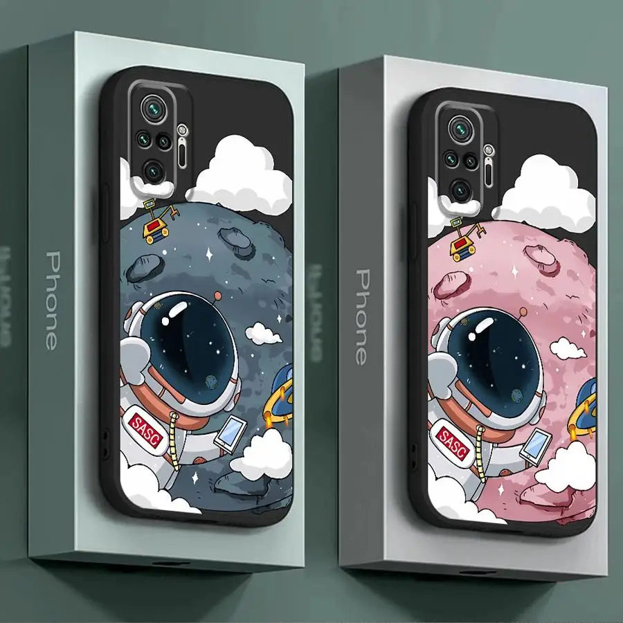 Space Astronaut Phone Case for Redmi Note 7 8 Pro 8T 9 Pro 9S 10 4G 5G 10 11S 10 11 12 13Pro 10Lite 12 13ProPlus5G 12 13 4G 5G