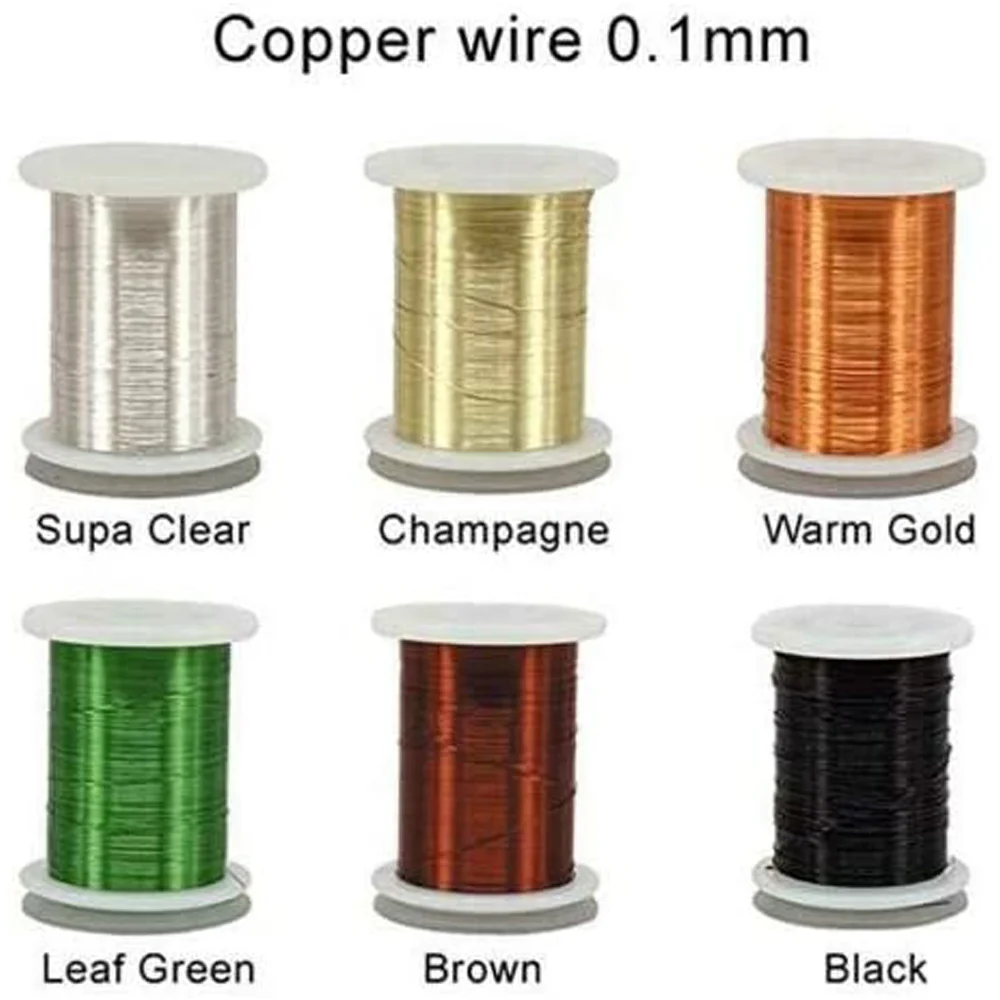 Aventik Copper Wire 6 Color Non Tarnishing Ultra 0.1/0.2mm Super Realistic Fly Tying thread Proudly from Europe for Nymph