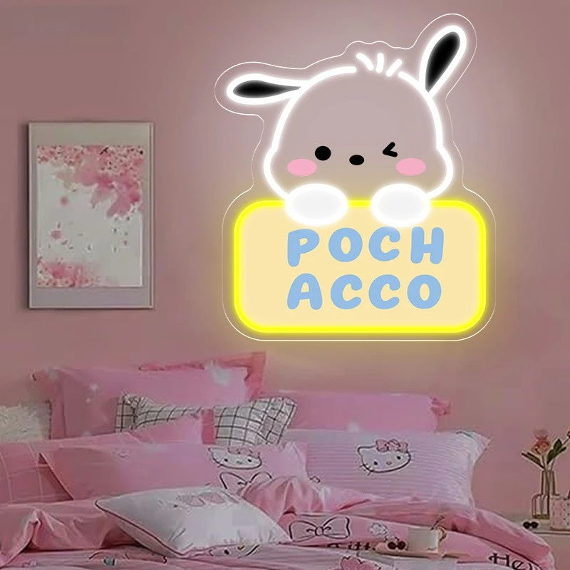 

Anime Pochacco Dog Neon Sign Sanrio USB Dimmable LED Neon Light Sign for Club Party Bedroom Store Anime Room Decor Gift for Kid