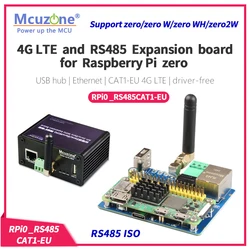 RPi0_RS485CAT1-EU, RS485 IS, CAT1-EU Scheda di espansione Ethernet 4G LTE e 100 Mbps per Raspberry Pi ZERO, ZERO WH, ZERO2 W