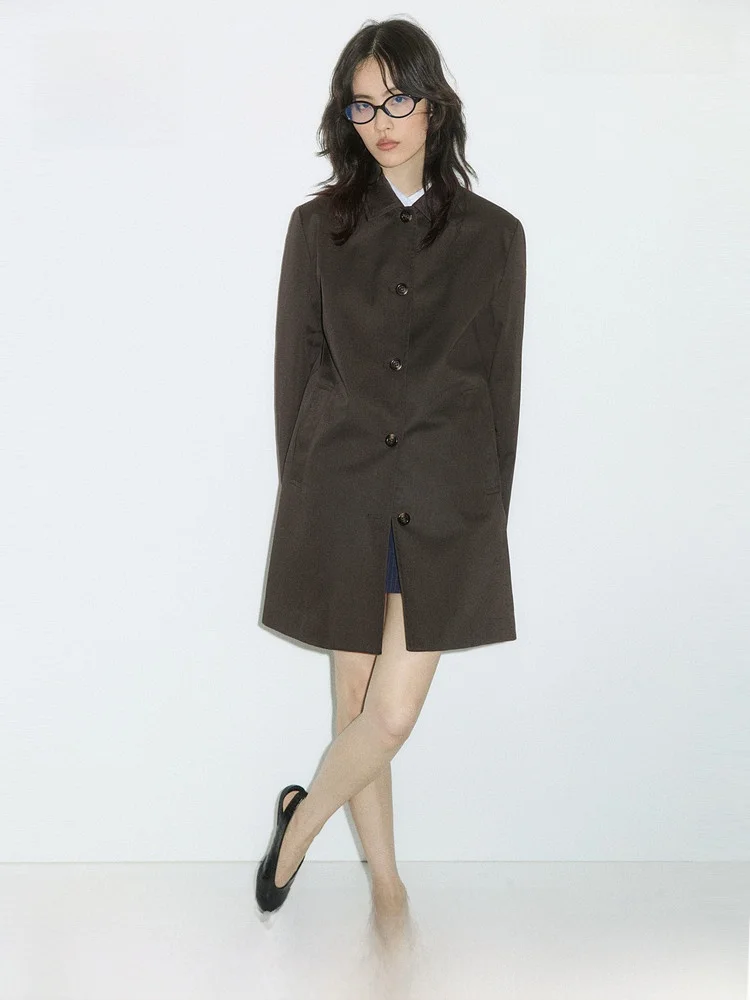 

H&M Women's Casual Outdoor Lightweight Warm Coat Autumn Winter Faion Polyester Cotton Blend Regular Thin Jaet