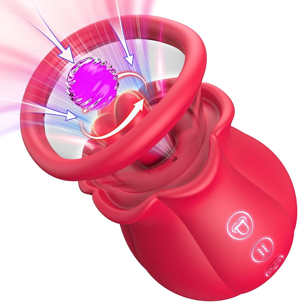 Vibrador con Lengua Oscilante para Lamer y Chupar, Masajeador de Pezones y Senos, Estimulador de Clítoris, Juguete Sexual en Forma de Rosa para Mujeres Adultas