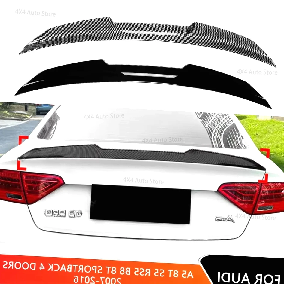 

For Audi A5 8T S5 RS5 B8 8T 2007-2016 Sportback 4 Doors Car Rear Trunk Spoiler Tail Fin PSM Style Rear Roof Lip Wing Body Kit