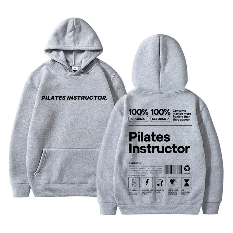 Pilates Instructor Pump Cover Hoodie Male Gym Oversized Sweatshirt Men Funny Fitness Powerlifting Workout Bodybuilding Hoodies