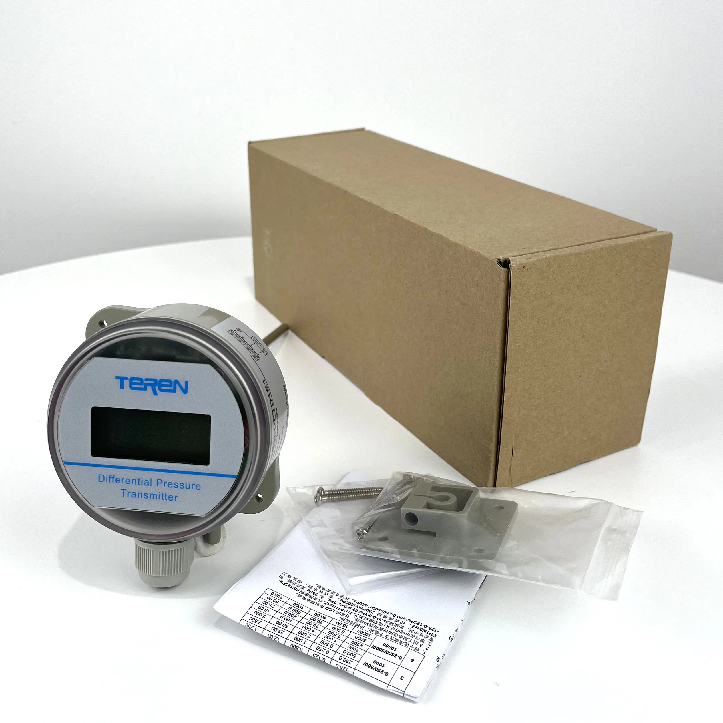 Trasmettitore di pressione differenziale montato su condotto 0-25/60/125 Pa con uscita RS485/Modbus