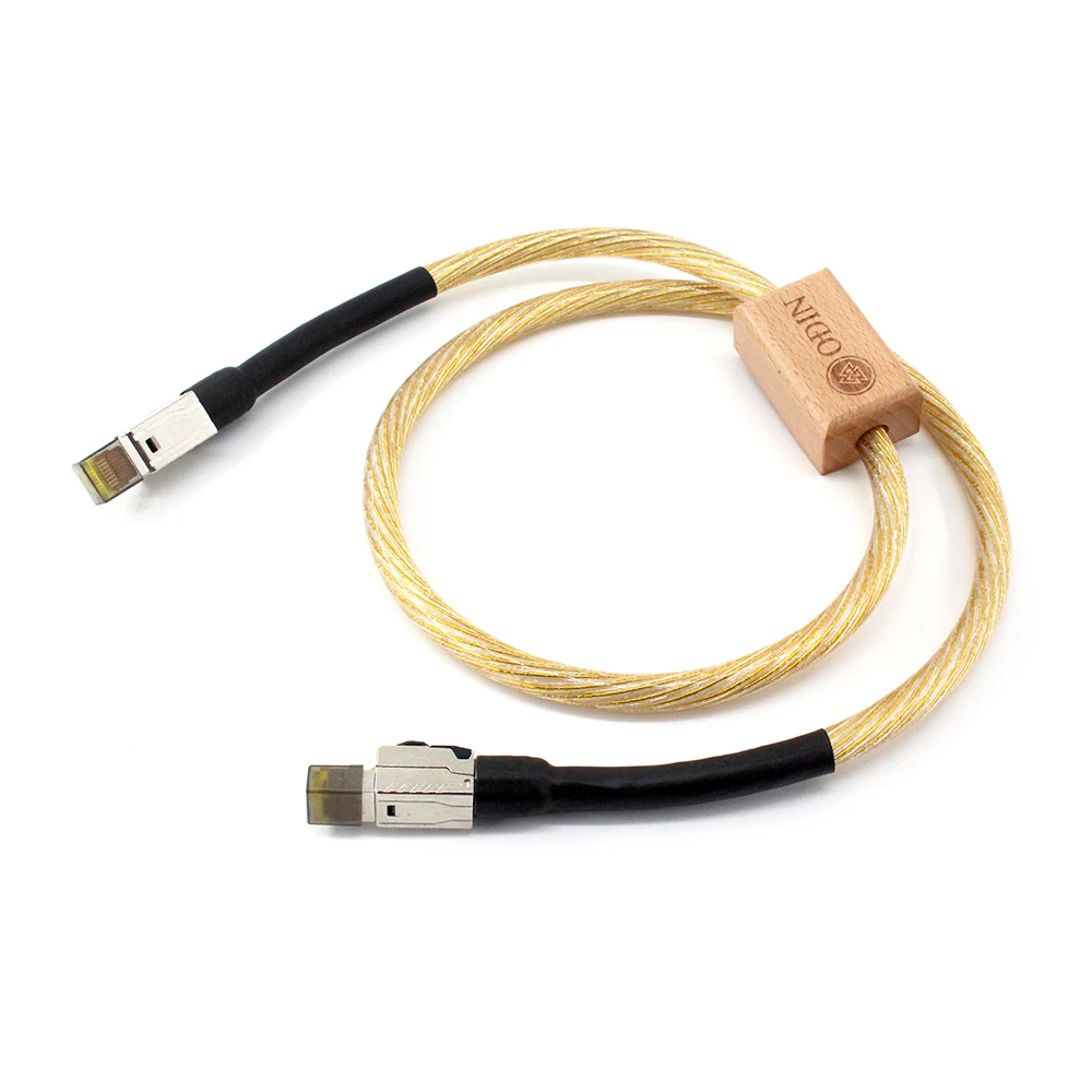 One Piece  Nordost  Odin  Gold Silver Plated Conductor Ethernet Cable Cat8 Speed Lan Cable RJ45 Network Patch Cable