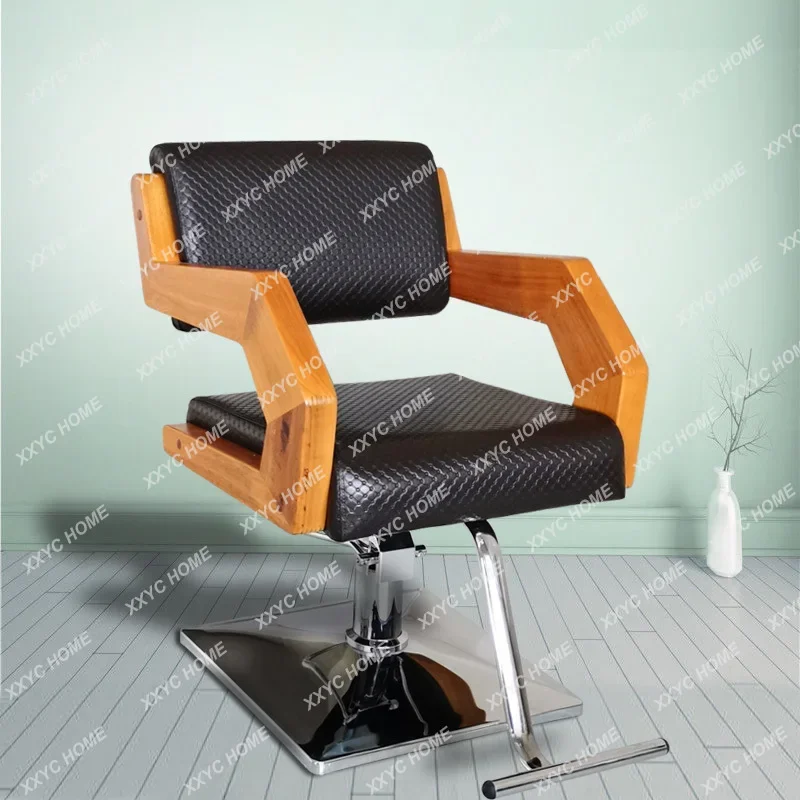 hair chair, special wooden armrest for beauty shop, liftable and rotatable hair cutting chair, color can be customized