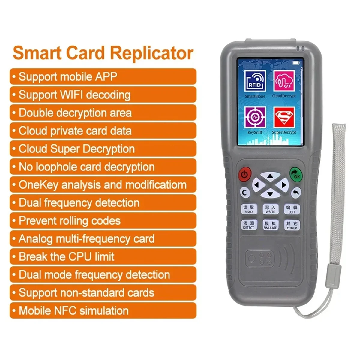 

BISMZ WiFi RFID копир Дубликатор NFC считыватель смарт-карт записывающее устройство 125 кГц 13,56 МГц ID IC USB программатор декодирование мобильного телефона X5