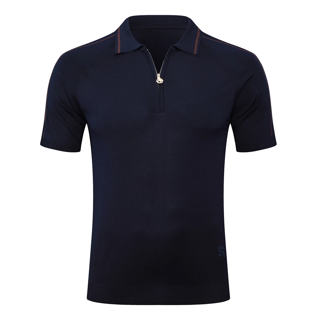 BILLIONAIRE OECHSLI polo shirt silk men 2025 New Fashion embroidery elastic short sleeve thin zipper high quality big size M-5XL