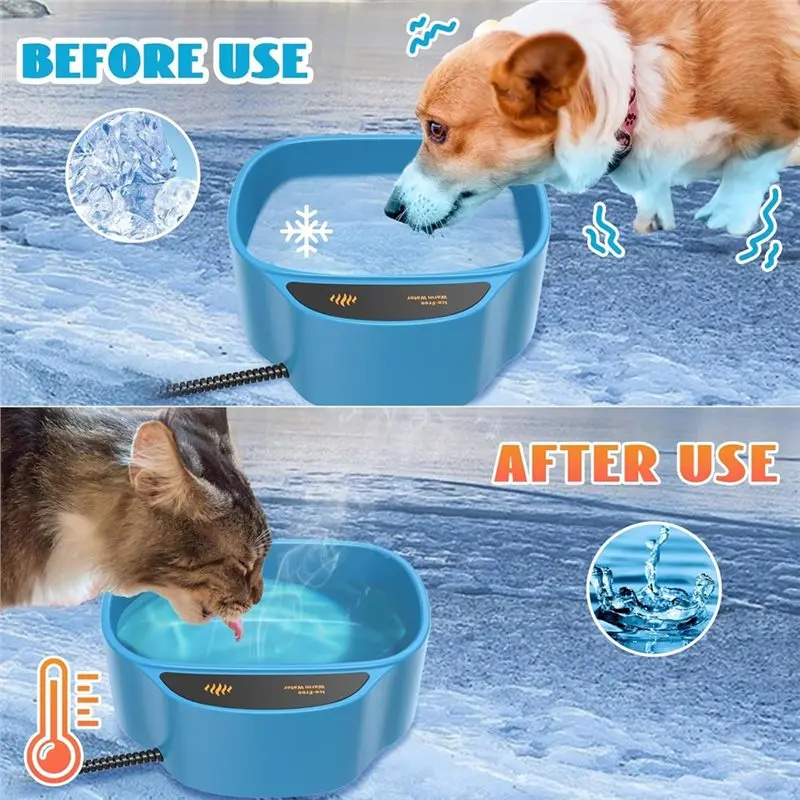 

2.5L For Dogs Cats, Heated Pets Bowl,Outdoor Water Bowl For /Chicken Duck Squirrel, 85 Ounces (US) US