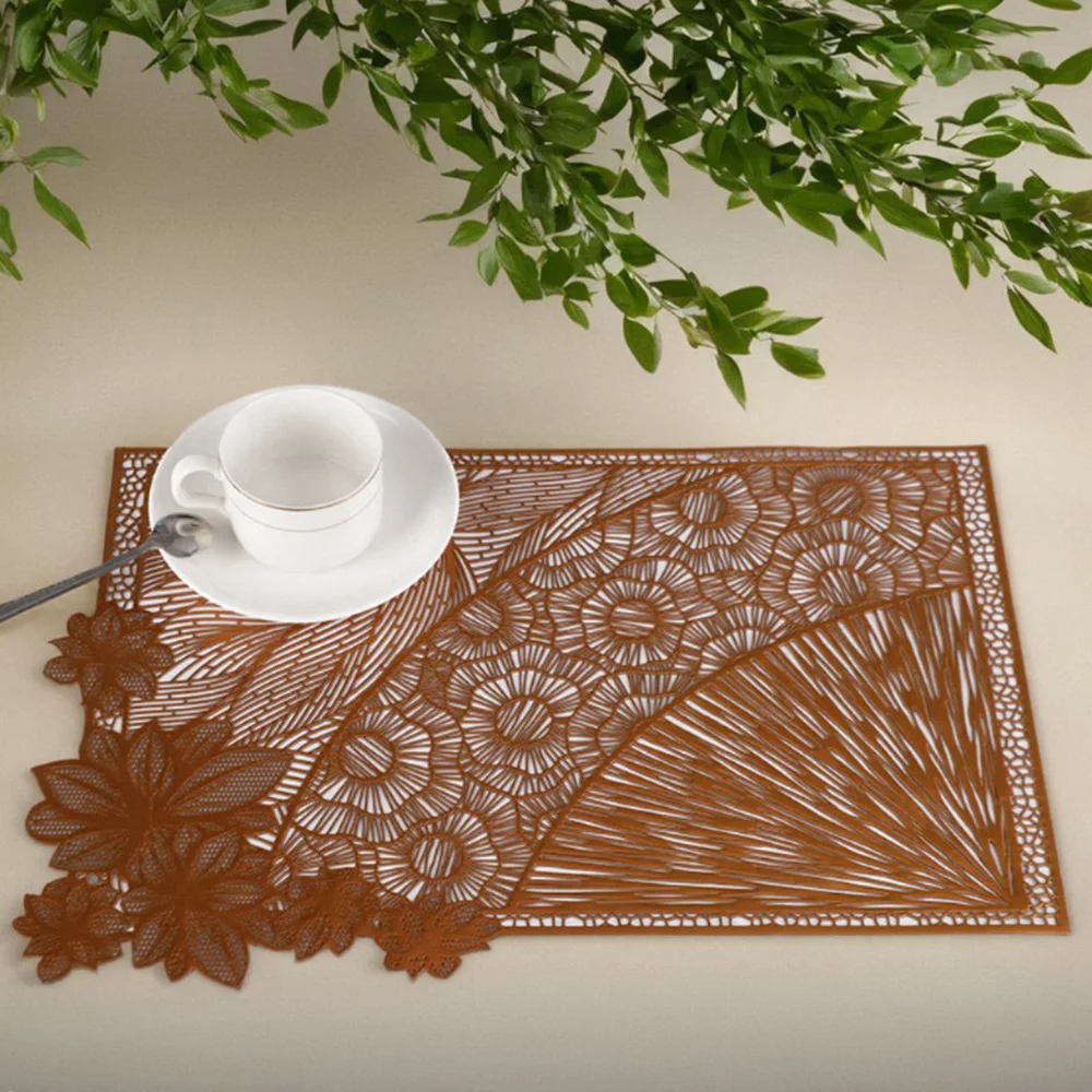 10pcs New Chinese Style Insulated Hot Stamping PVC Placemats Casual Printing Fashionable Hotel Decoration Manufacturer Wholesale