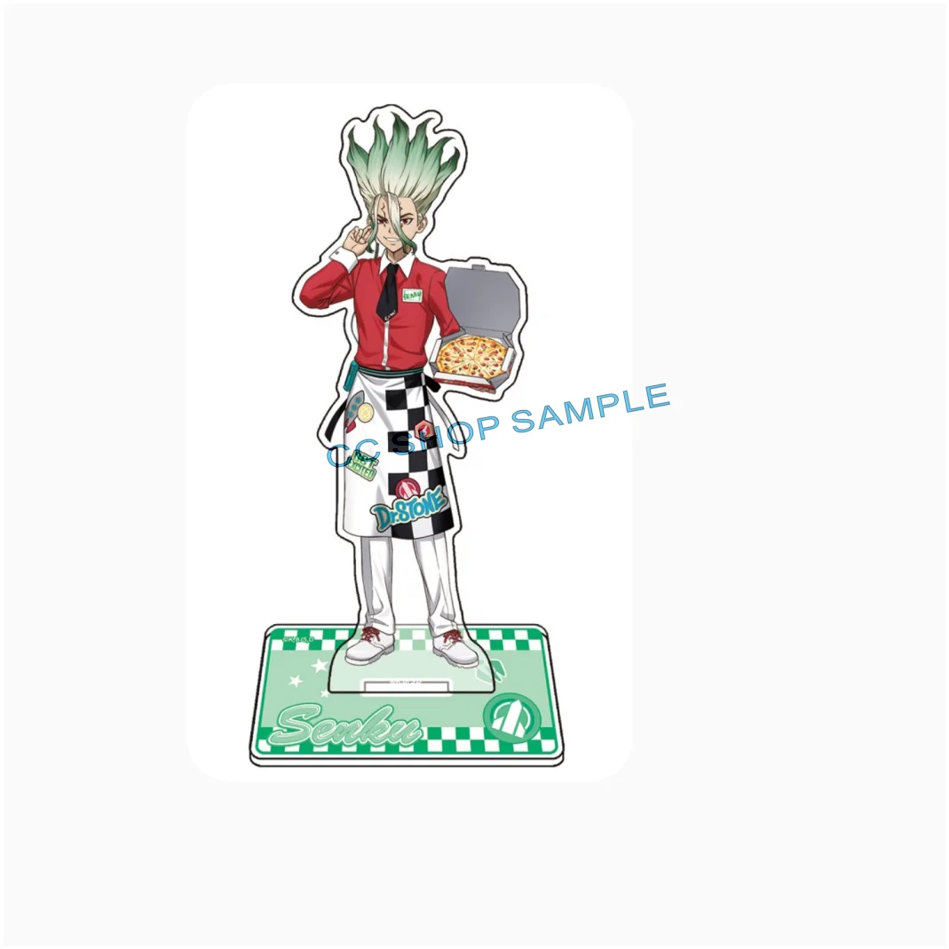Dr.STONE Pizza Theme Acrylic Stand 15cm Senku Gen Xeno Snyder Anime Figure Desk Decor Keychain Novelty Gift Cosplay Prop cos