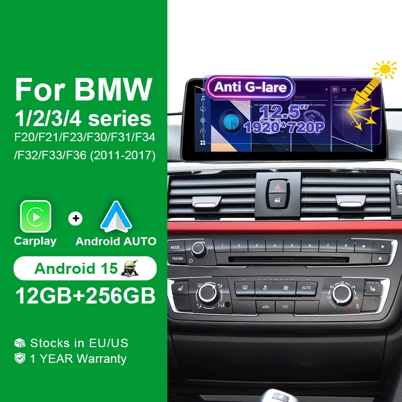 1920*720P Touch Screen Wireless Carplay Car Radio Android 15 Auto Stereo For BMW 1 2 3 4 Series F20 F21 F23 Cabrio F30 F31 F32 F33 2011-2017 Bluetooth Multimedia Player Autoradio WIFI 4G BT Navigation GPS 2DIN