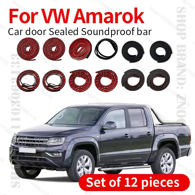 

For VW Amarok 2H T6.2 Car Door Seal Strip Rubber Double Layer Sealing Protector Soundproof Strip Dustproof Seal Strip 12PCS Set