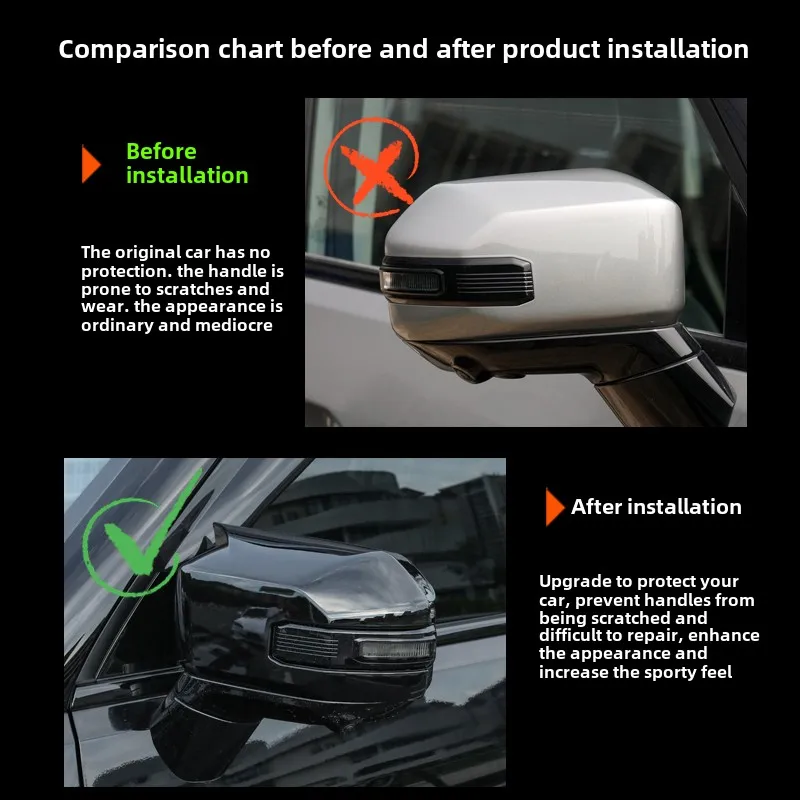 لشيري Jetour T2 سيارة عكس مرآة قذيفة ملصق Jetour T2 ABS الرؤية الخلفية غطاء مرآة جانبية اكسسوارات الديكور