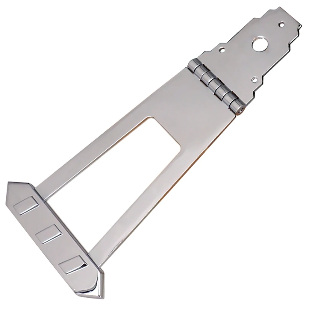 【New User-Coupon!】Guitar 6 Strings Jazz Archtop Trapeze Tailpiece Bridge for Hollow Semi Hollow Guitar Parts Silver - Image 4