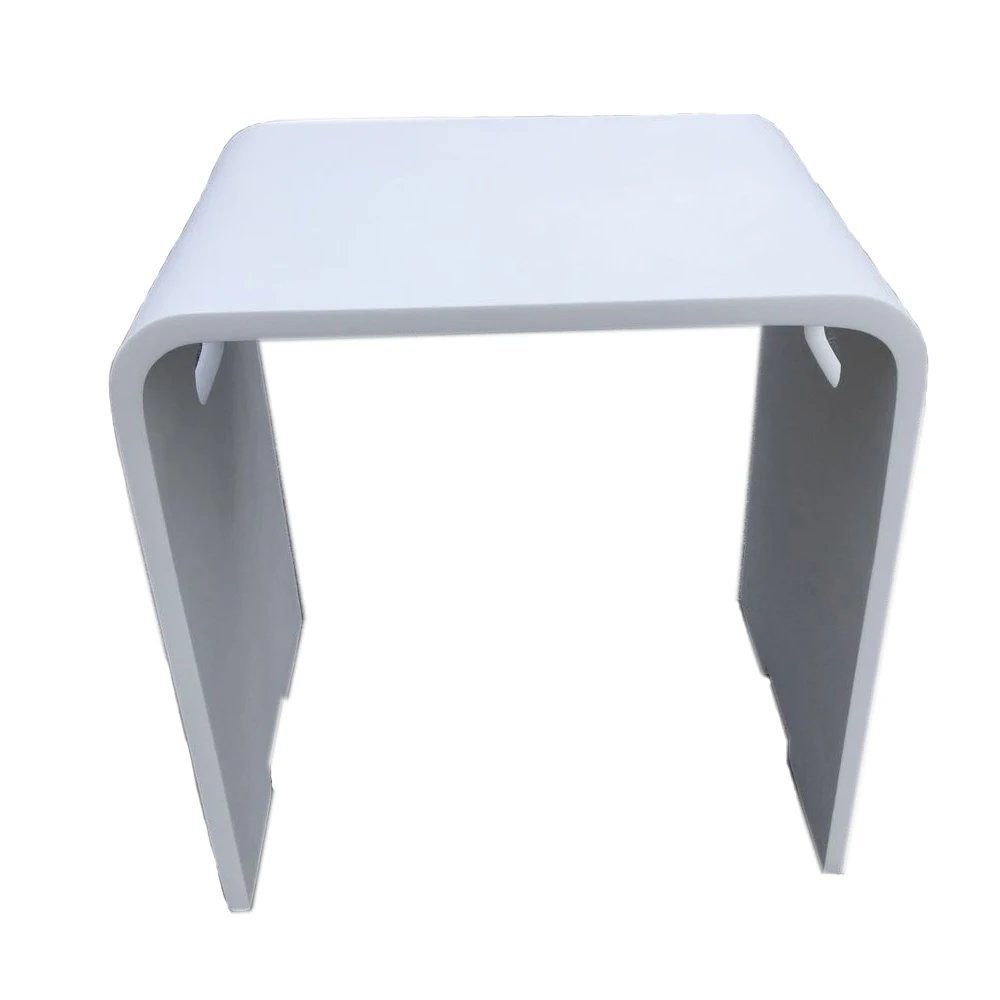 Solid Surface Stone Resin Small Bathroom Stool Cloakroom Steam Shower Chair 16 x 12 inch  SW113