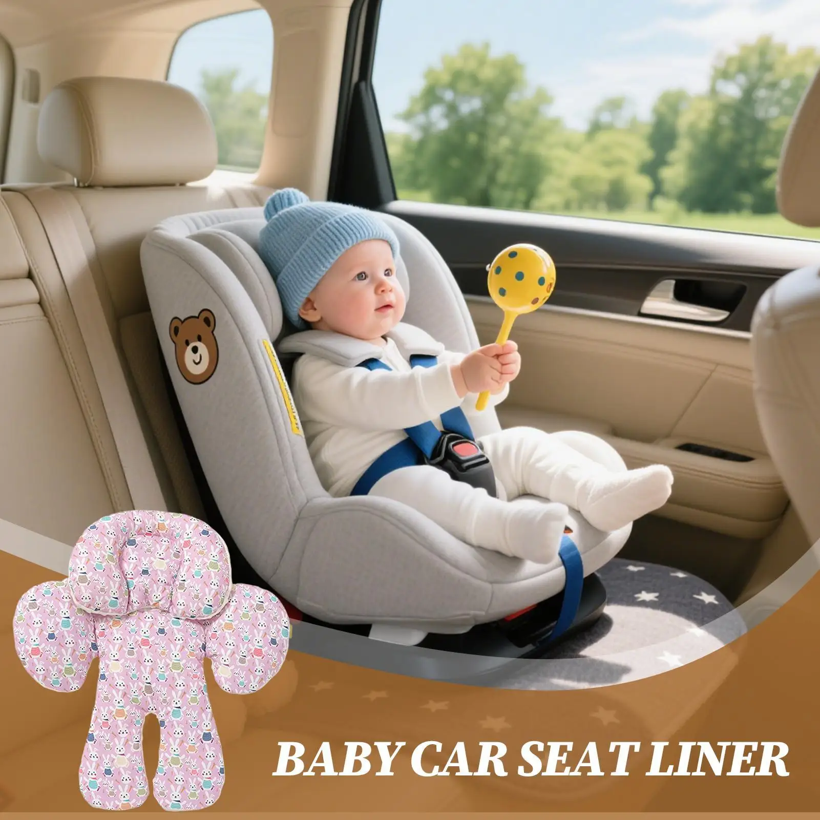 자동차 좌석 삽입 어린이를위한 자동차 좌석 삽입 지원 이동식 머리 지지대 차량용 조절 가능한 높이 보호대 커버 쿠션