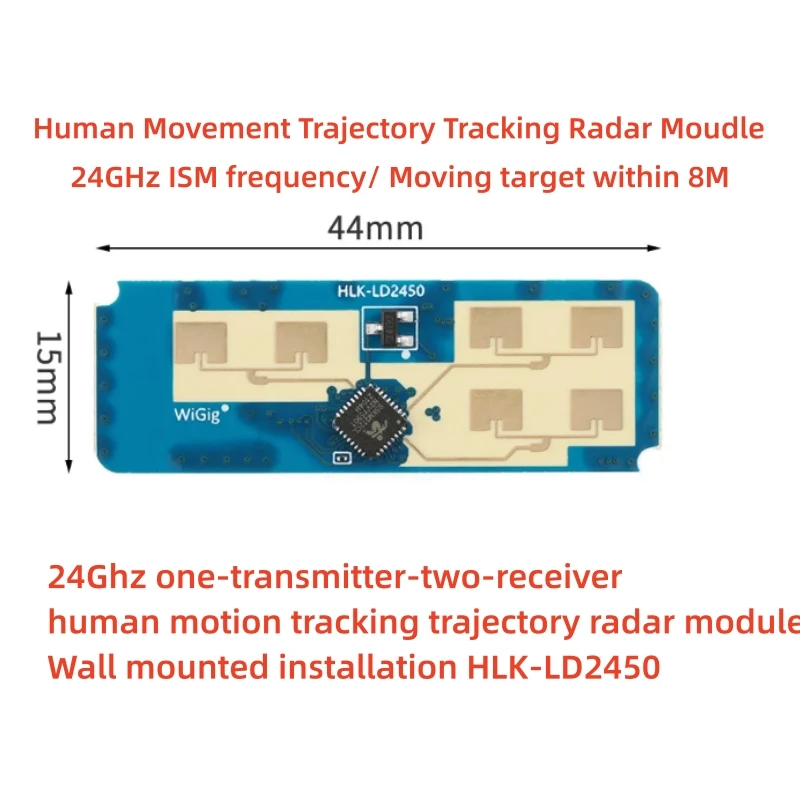 HLK-LD2450 24G MM Wave Human Body Motion Tracking Trajectory Radar Sensor Module Sensing Distance 8M Smart Home 2.54mm Cable