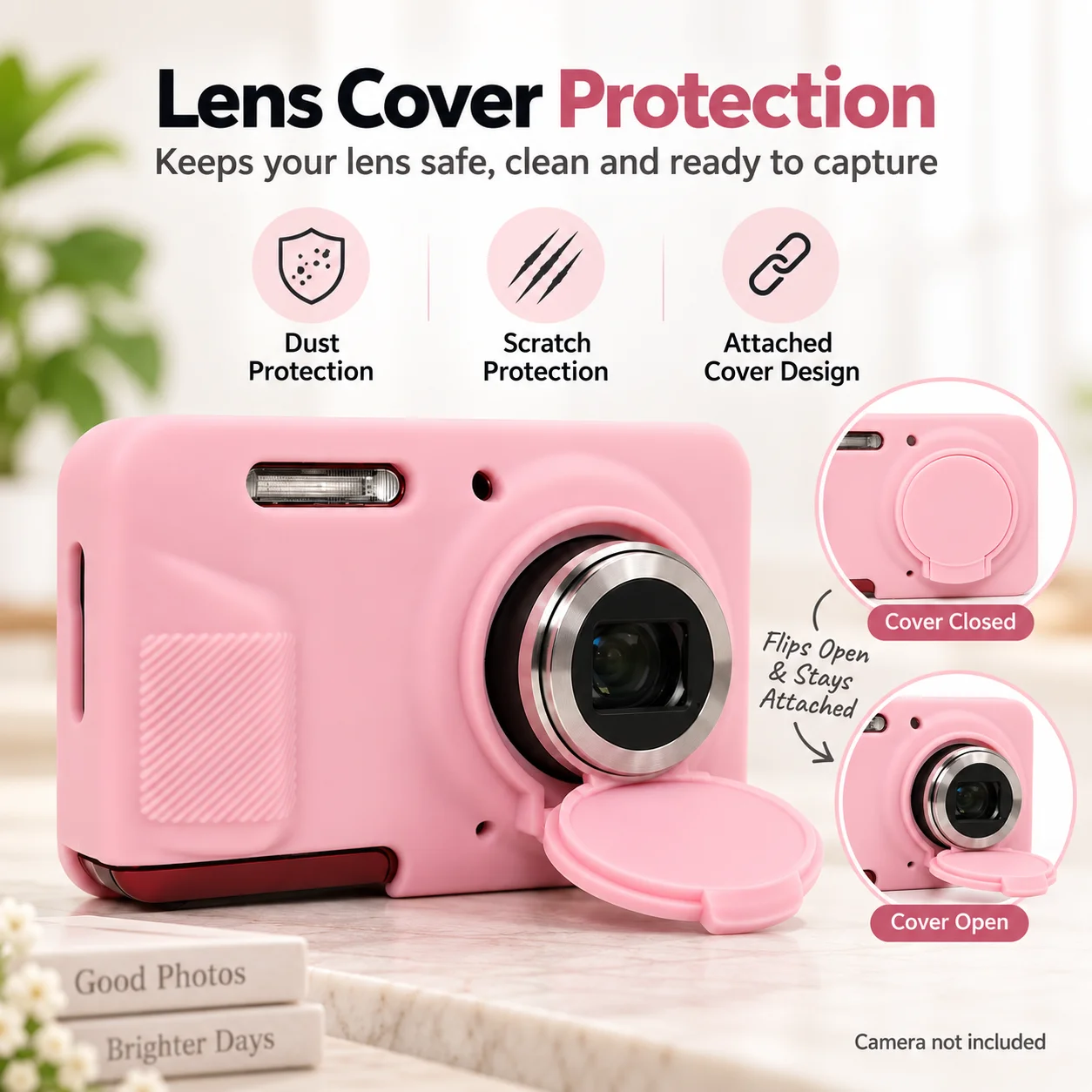 Silicone Case for Kodak PIXPRO FZ55 Camera Protective Cover Shockproof Camera Sleeve with Lens Cap
