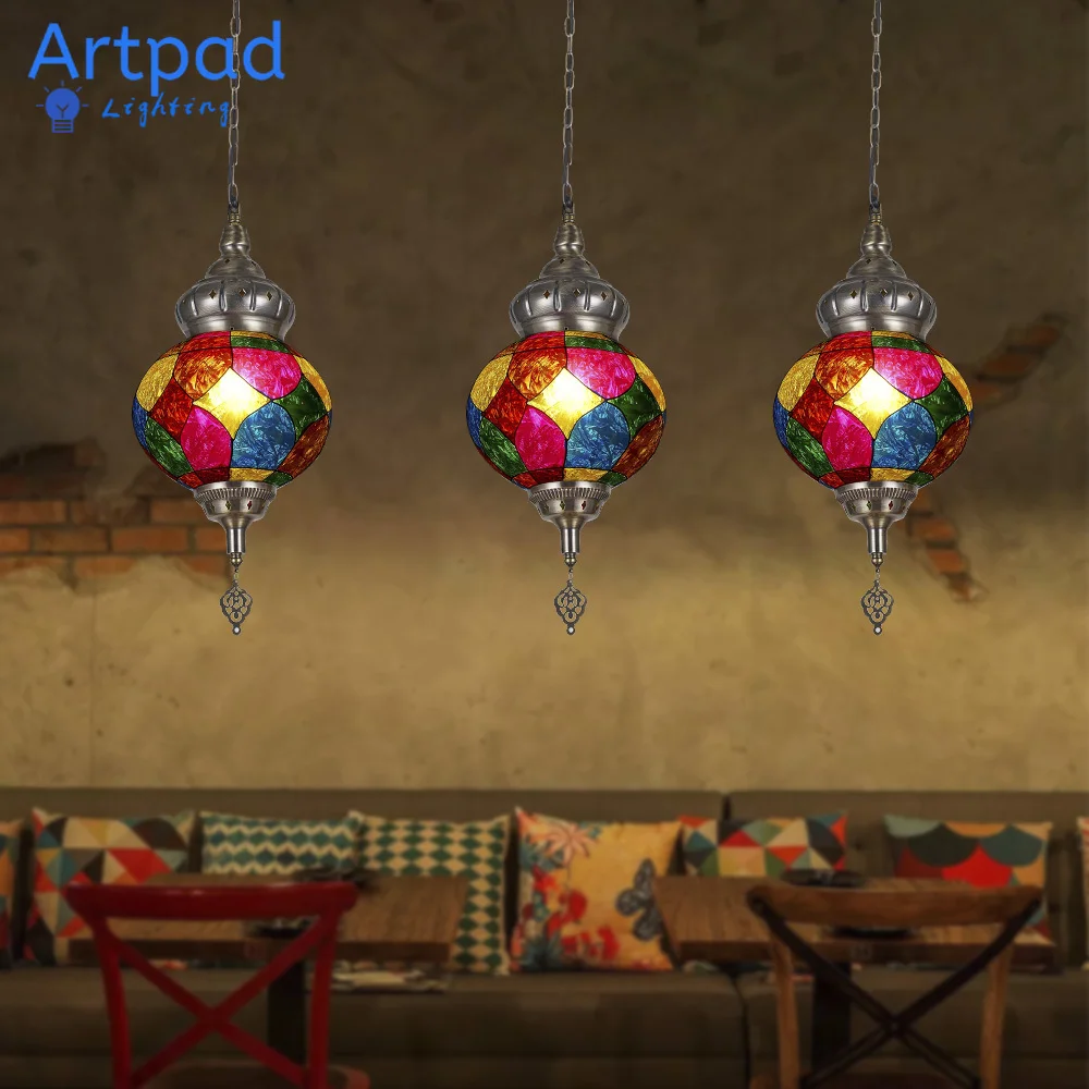 artpad-芸術的な装飾のための円形の吊り下げ式天井ランプリビングルームベッドルームレトロなバーの装飾照明器具