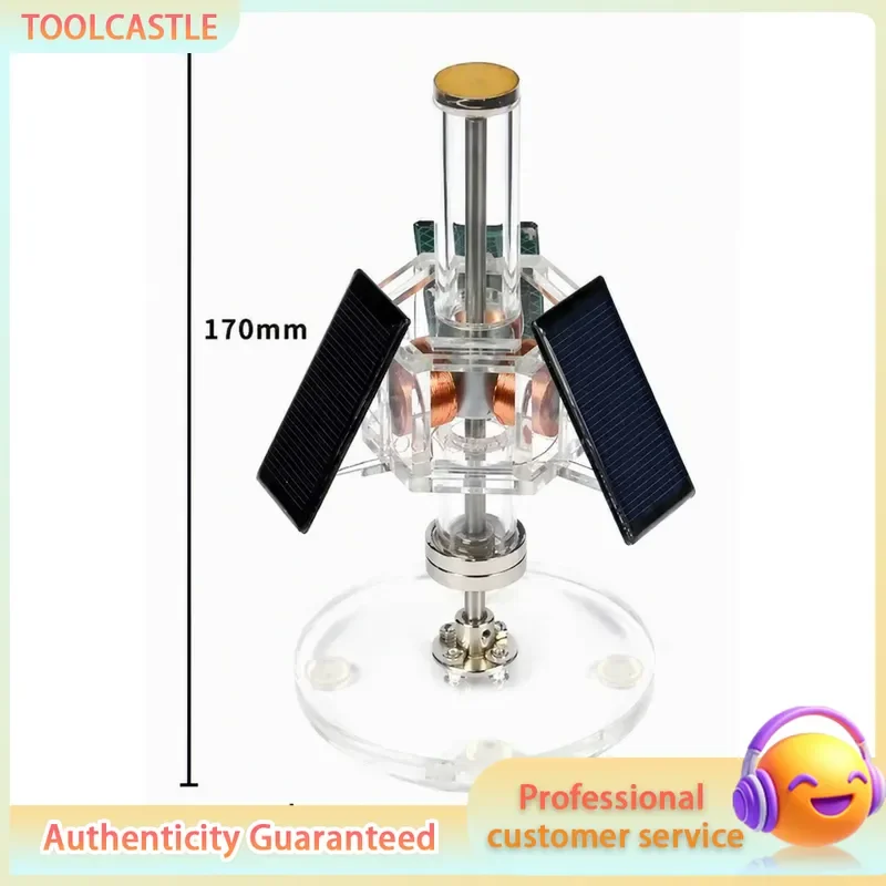 Magnetic Levitation Solar Motor Three Sided Vertical Brushless DIY Physics Experiment Creative Science Educational Toy Gift