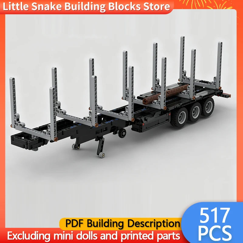 City Car Model MOC Building Bricks Heavy Timber Semi-Trailer Modular Technology Gifts Holiday Assemble Children Toys Suit