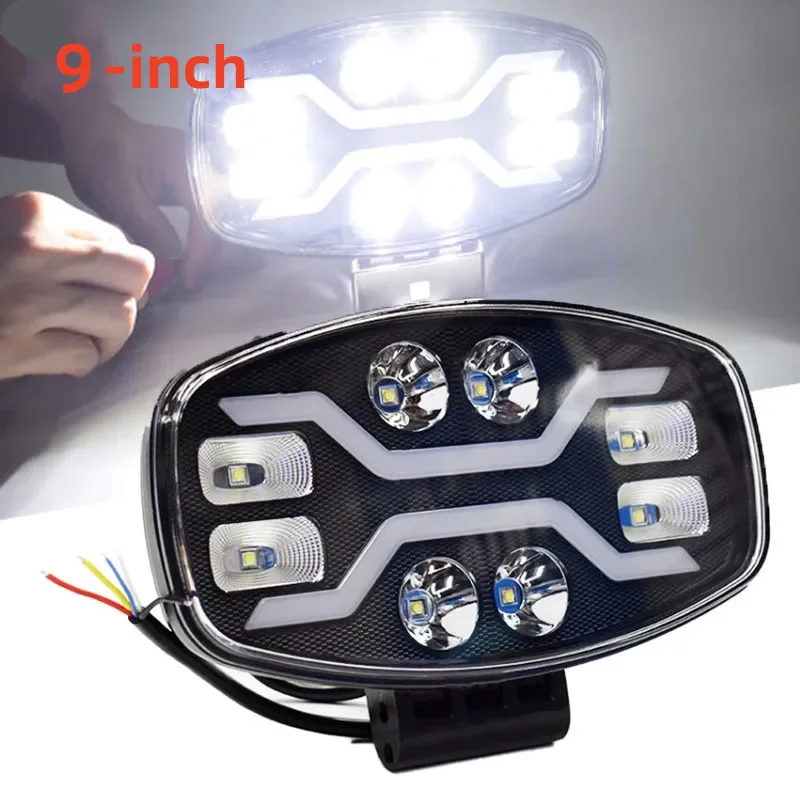 

9 Inch Oval LED Work Light 12V 24V 75W DRL Spotlight For Motorcycle Car Off-road Truck Tractor 4x4 ATV SUV Headlight Retrofit
