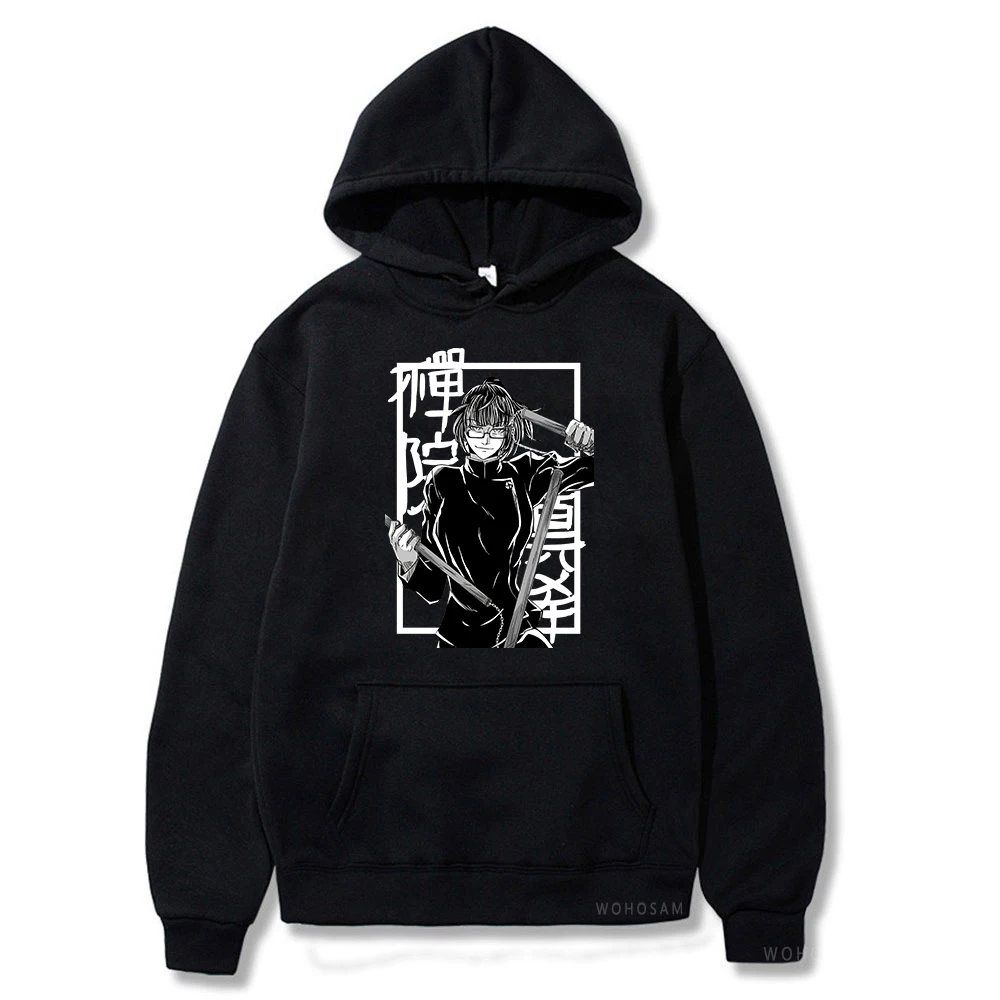 Japan Anime Jujutsu Kaisen Plus Size Hoodies Zenin Maki Manga Anime Autumn Winter Warm Clothes Harajuku Pullover Hooded Tops