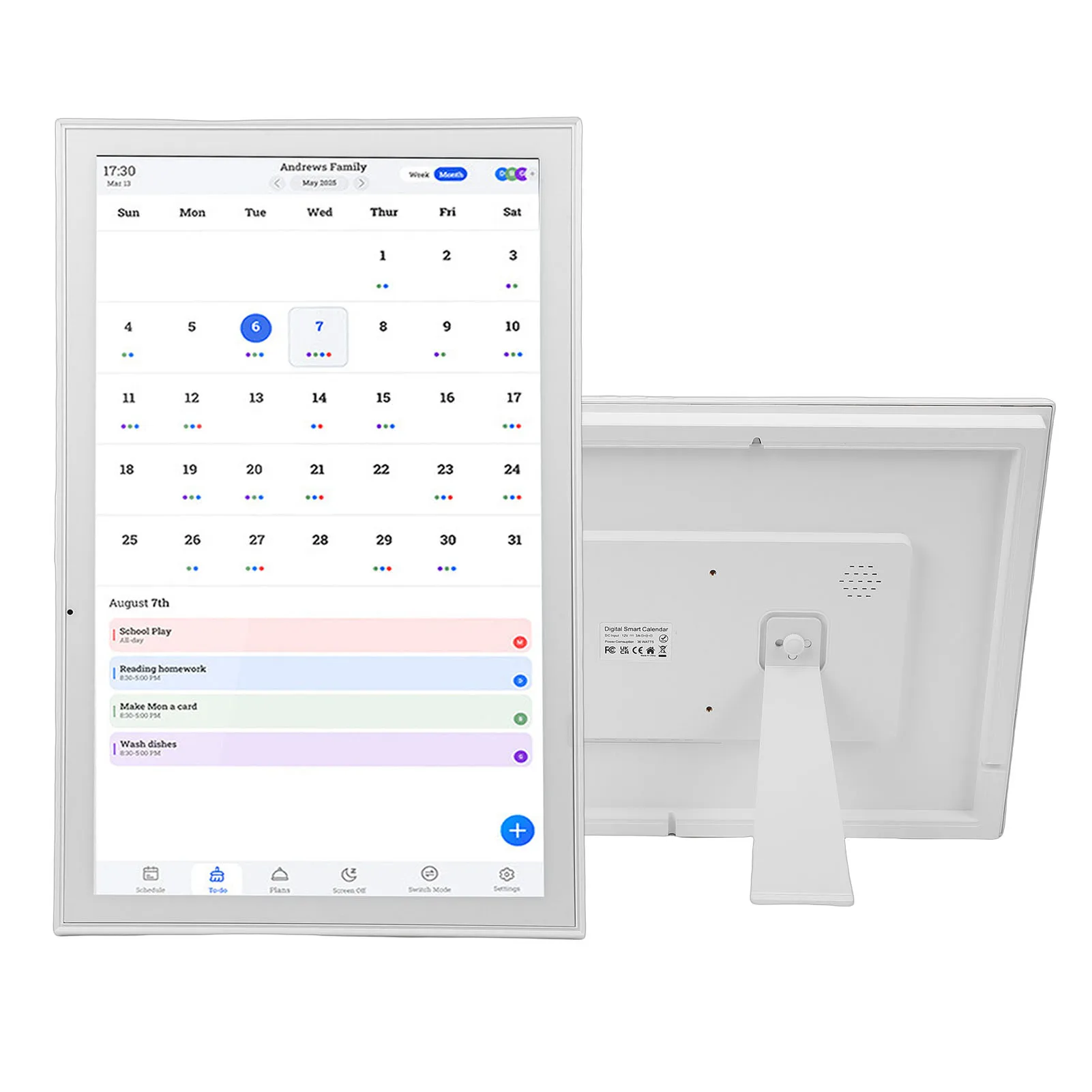 Digital Calendar 21.5in Electronic Chore Chart Smart Weekly Monthly Planner 1920 X 1080P  Touchscreen Wall Desk Family Planner